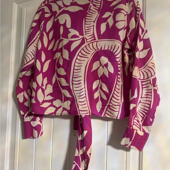 Floral Pink and Cream Women's Top - Picture 2 of 5